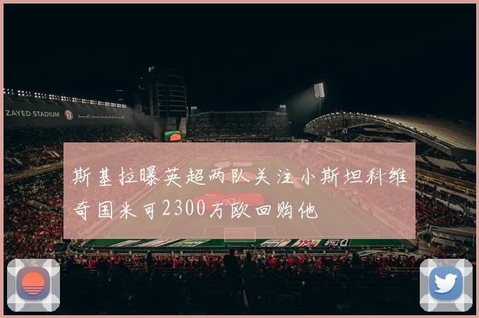 斯基拉曝英超两队关注小斯坦科维奇国米可2300万欧回购他